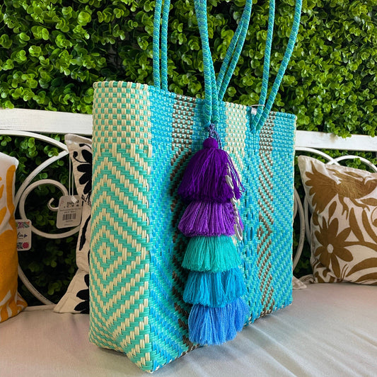 Handwoven Oaxacan Upcycled Tote - Double Strap Small