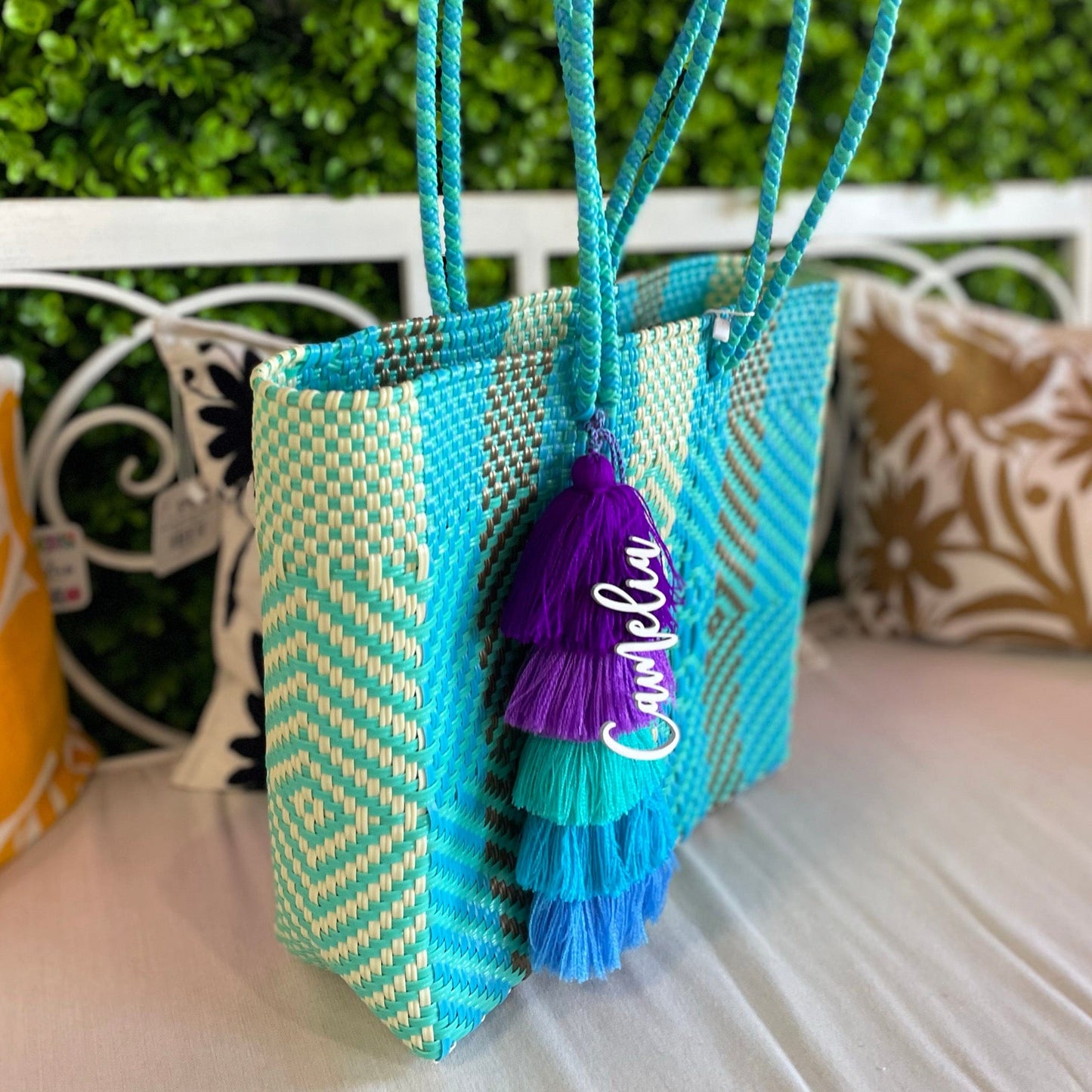 Handwoven Oaxacan Upcycled Tote - Double Strap Small