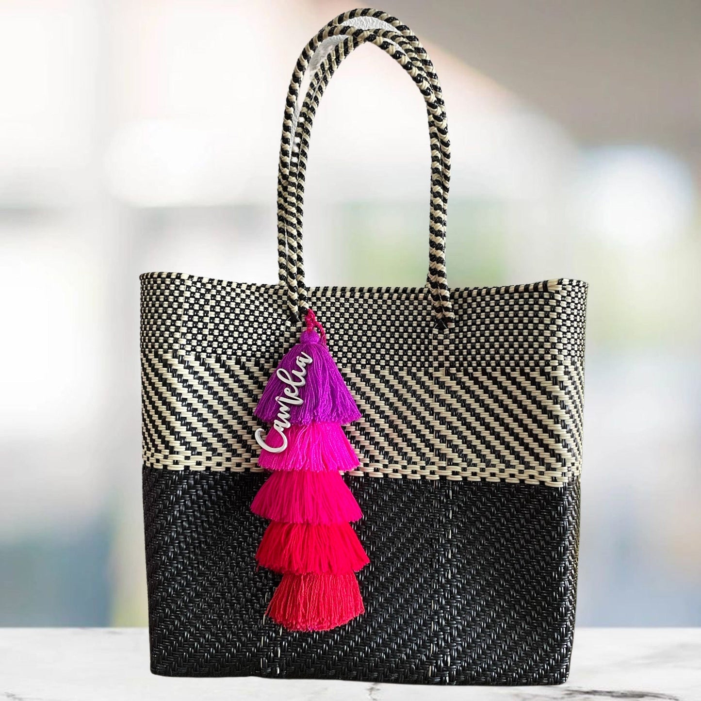 Handwoven Oaxacan Upcycled Tote - Double Strap