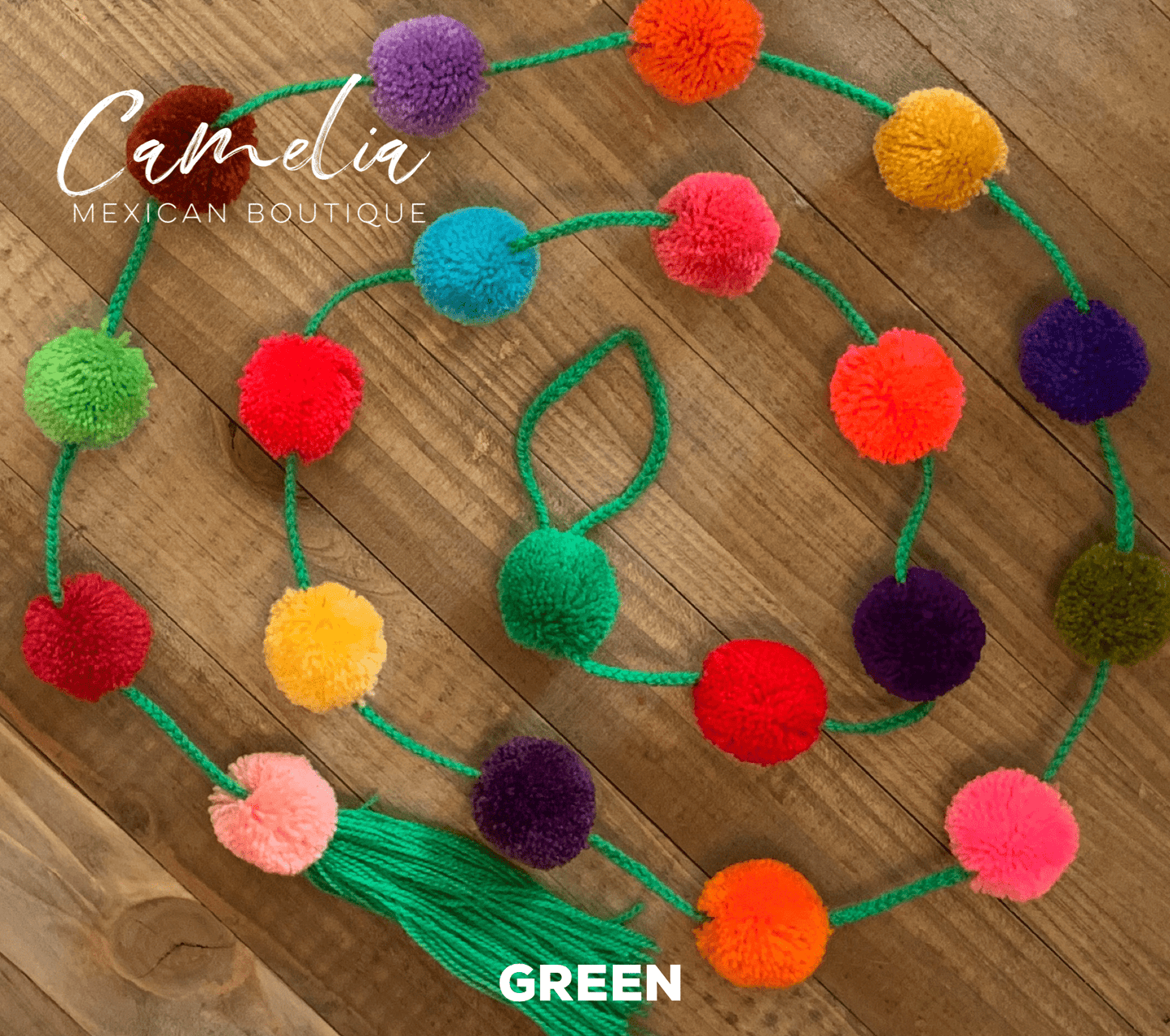 Mexican Pom Pom Garland - Multi Colored