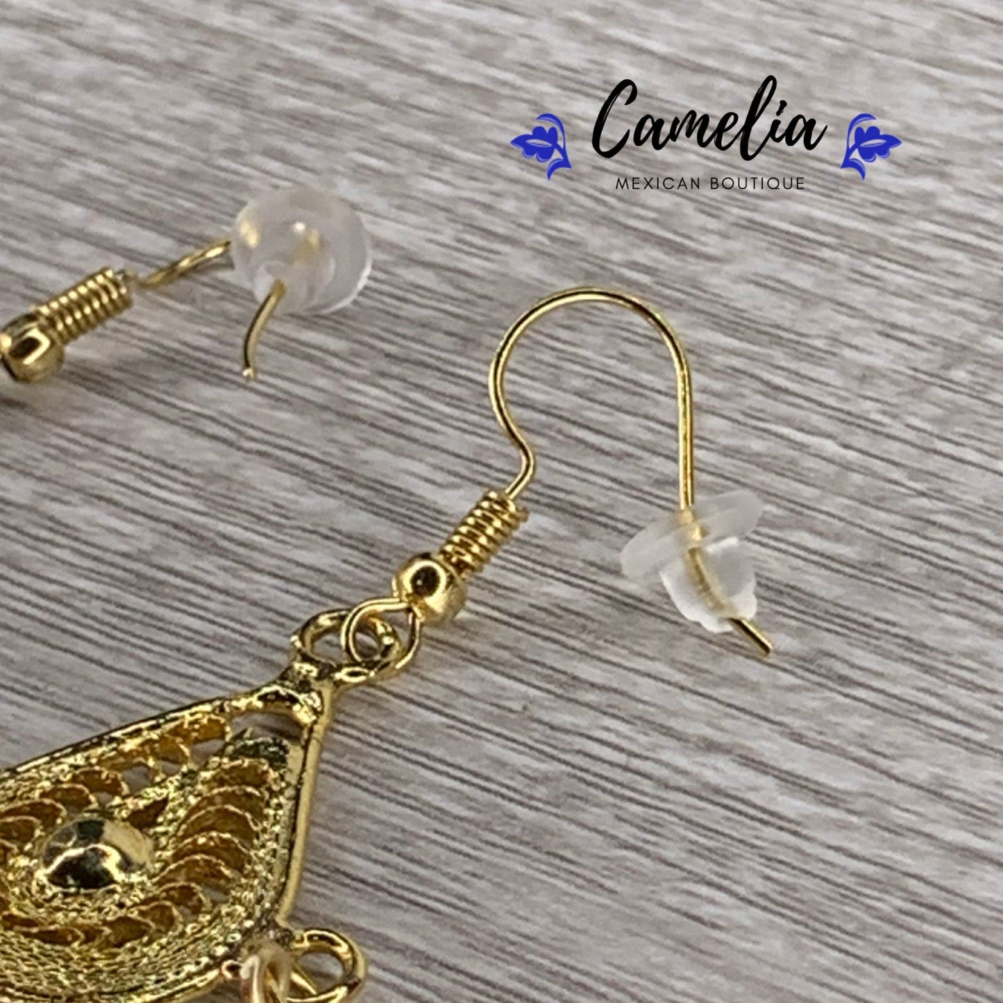 Oaxacan Filigree Tasseled Earrings - Red