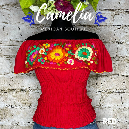 Off Shoulder Mexican Blouse Elastic Waist - Rosie