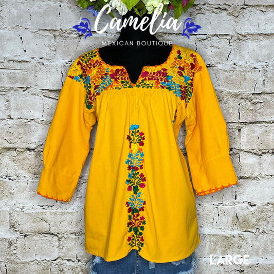 San Antonino Mexican Tunic V-Neck - 3/4 Sleeve