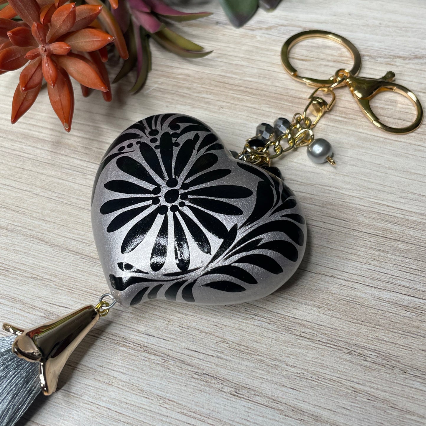 Ceramic Heart Keychain