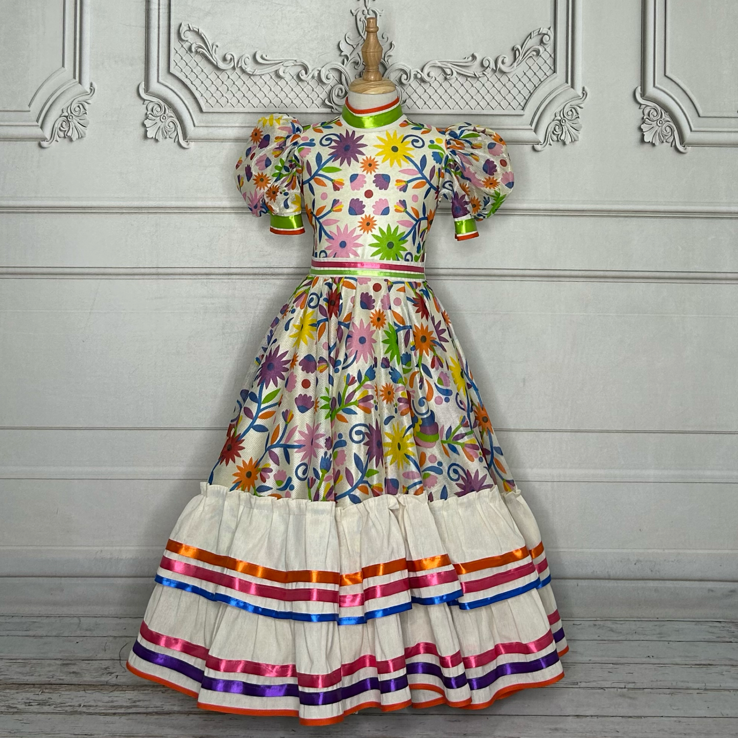 Mexican Otomi Charro Dress for Girls