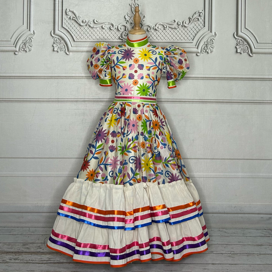 Robe mexicaine Otomi Charro pour filles