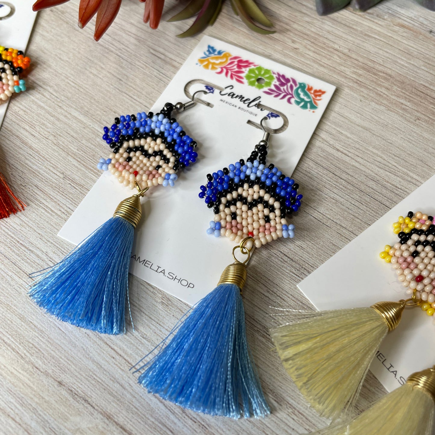 Frida Beaded Earrings with Tassel