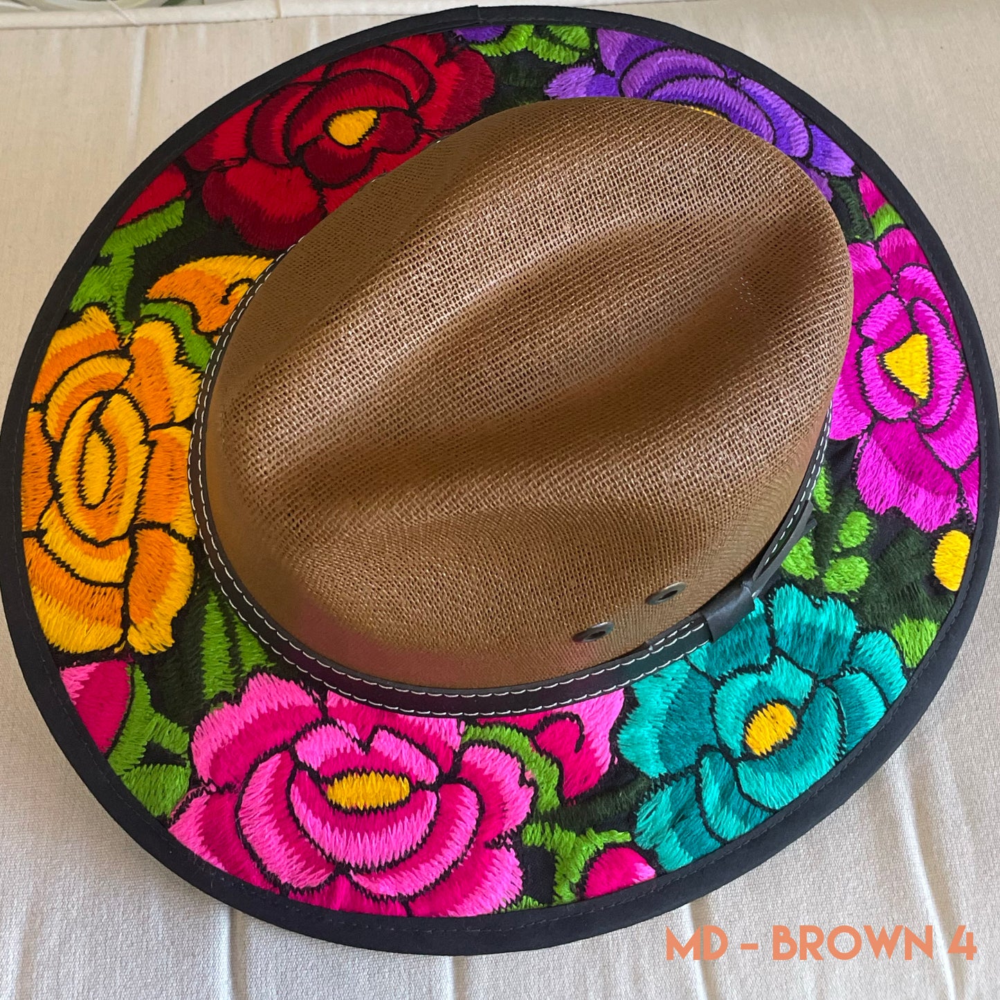 Mexican Embroidered Sun Hat Zinnia
