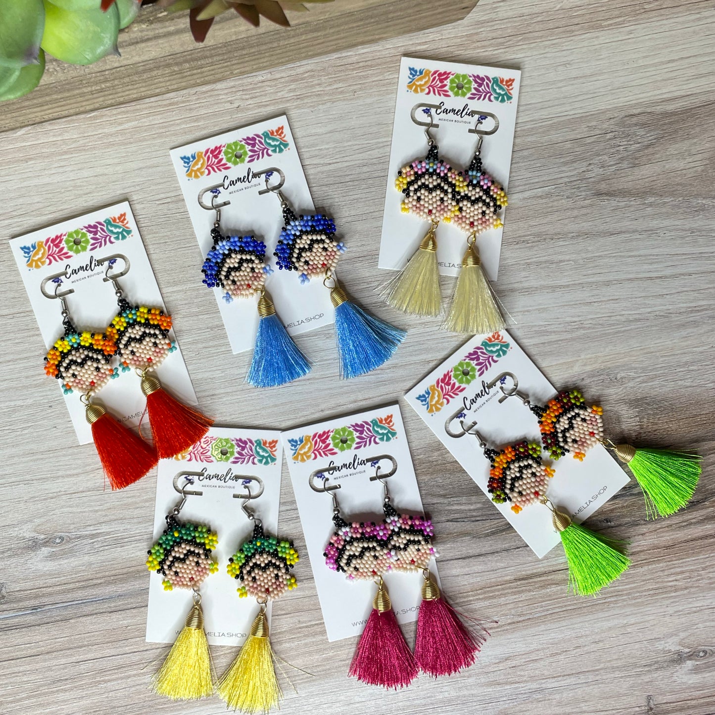 Frida Beaded Earrings with Tassel