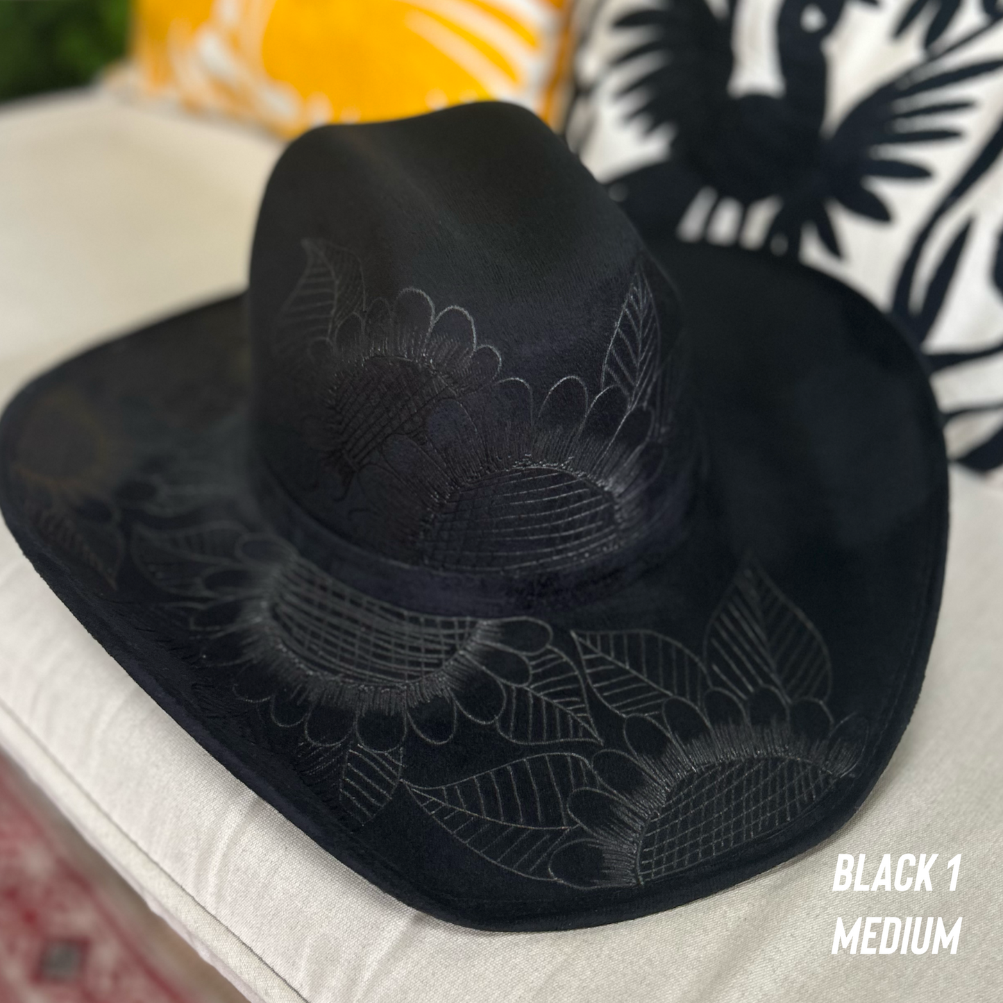 Engraved Floral Cowboy Hat