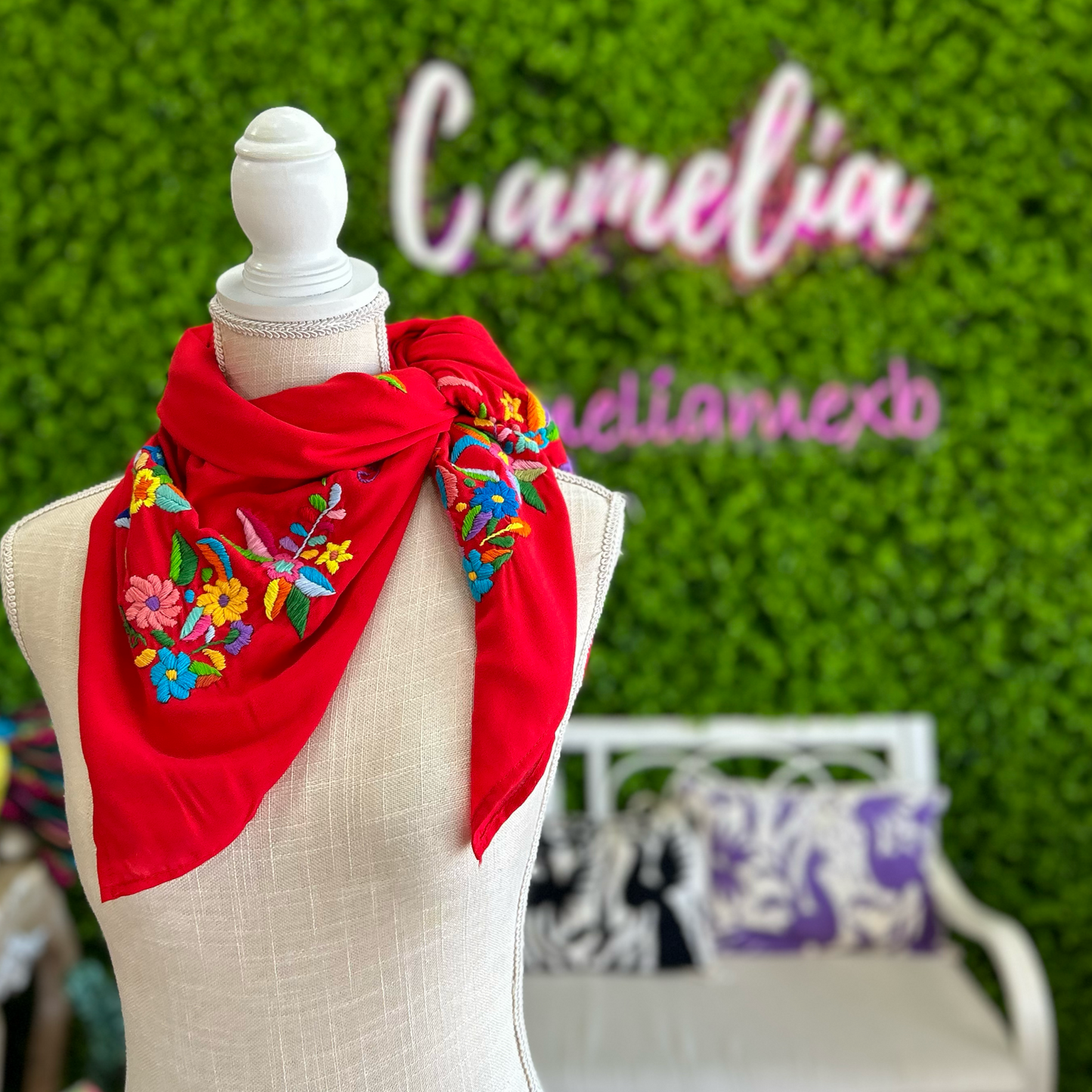 Mexican Embroidered Scarf