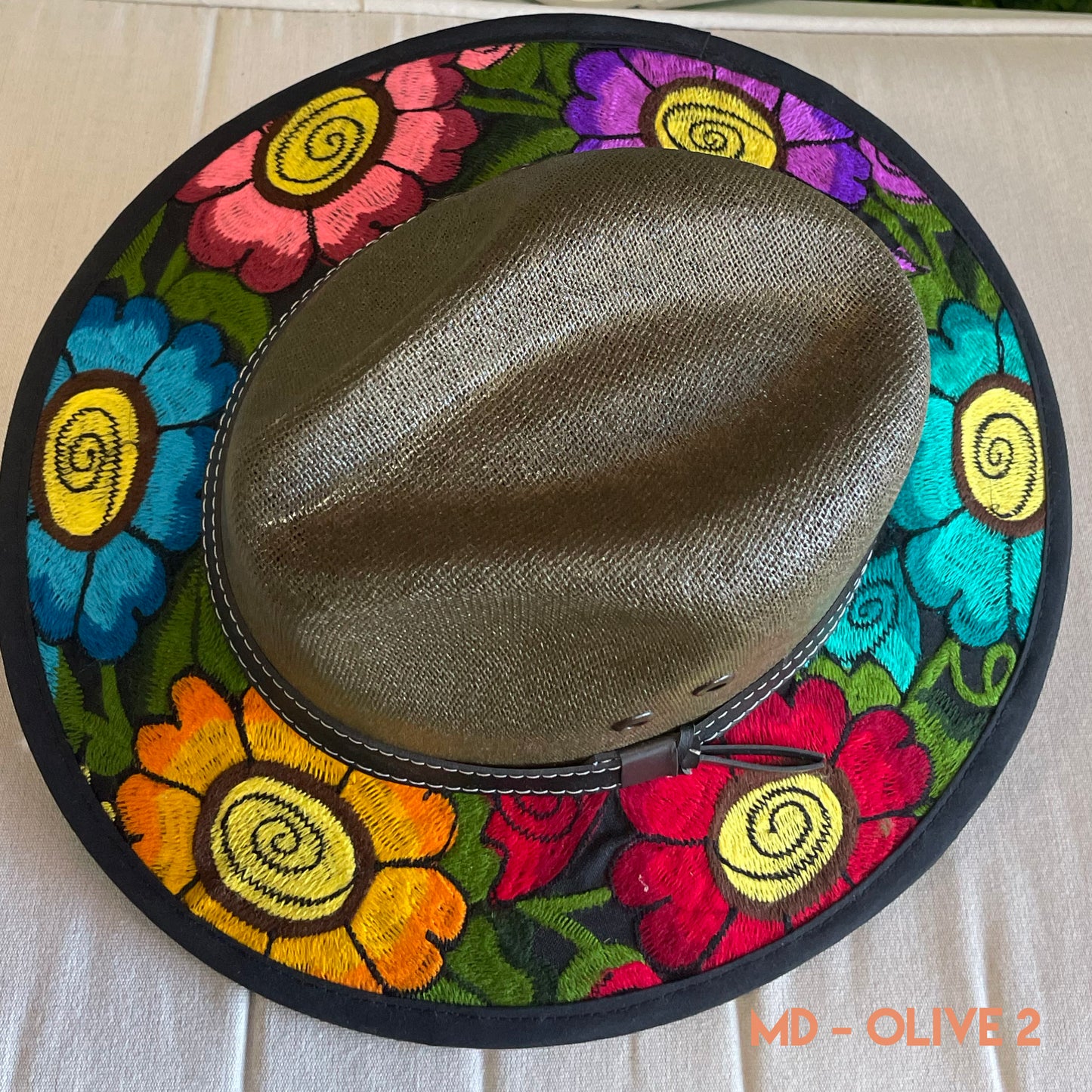Mexican Embroidered Sun Hat Zinnia