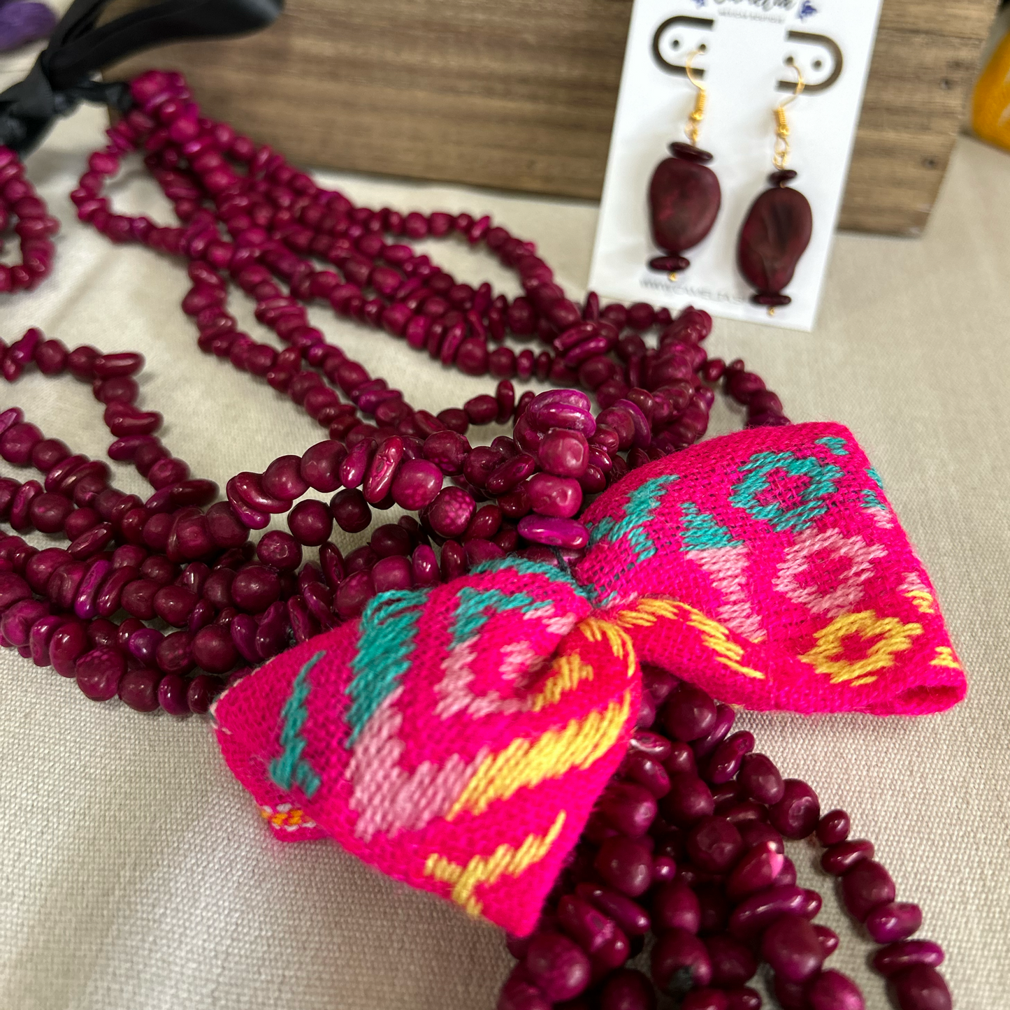 Mexican Seed Braided Necklace - Cambaya Bow