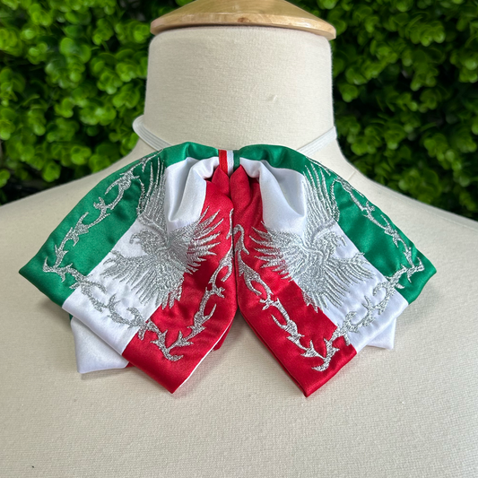 Tri-Color Mexican Embroidered Charro Bow-Tie