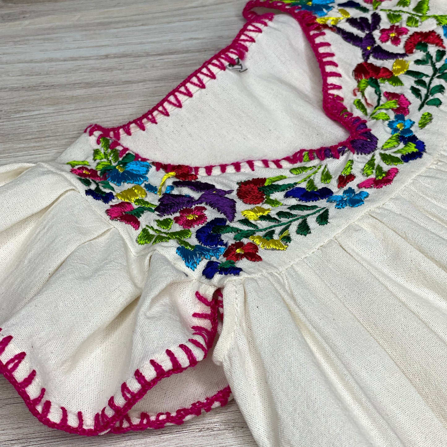Mexican Girl San Antonino Butterfly Sleeve Dress