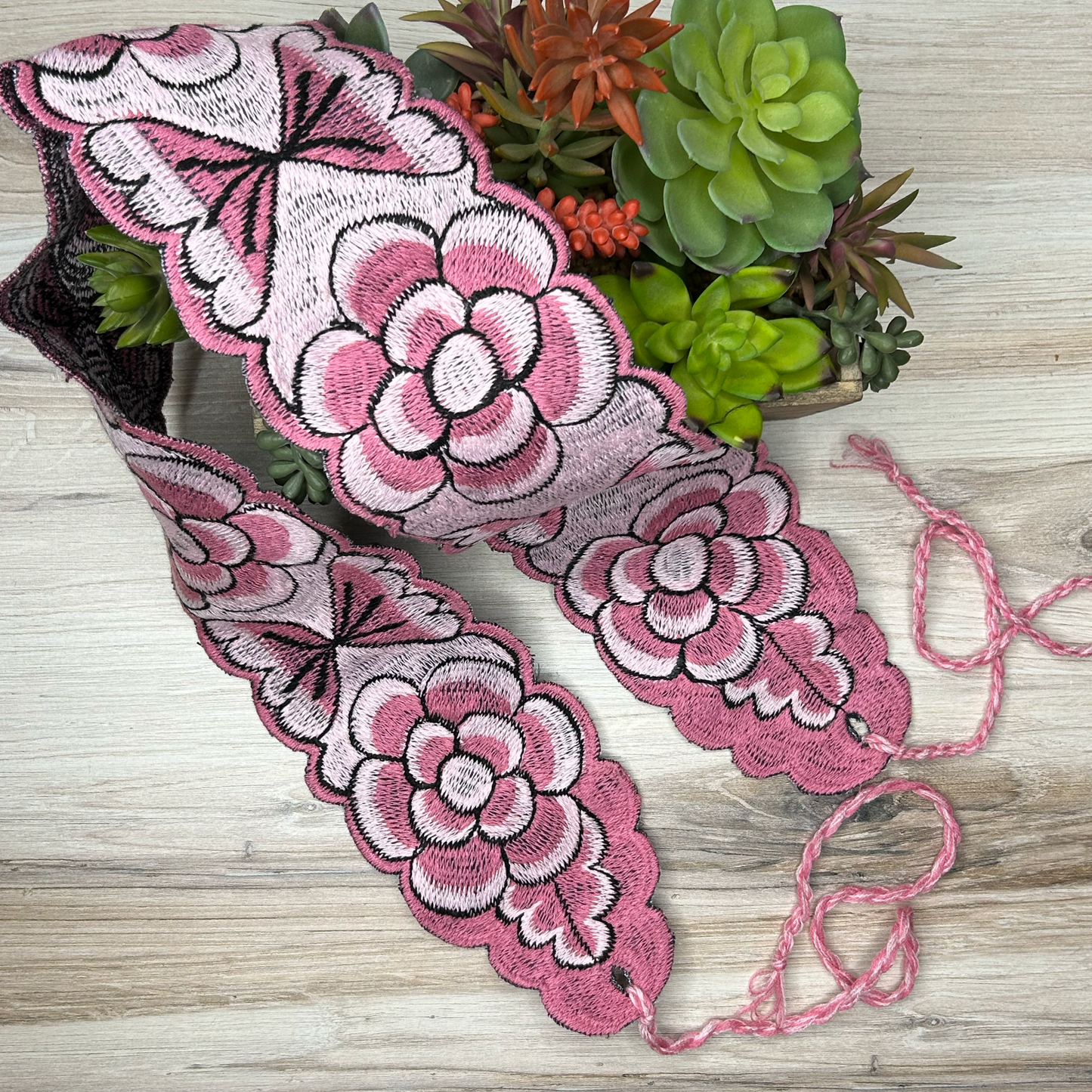 Mexican Embroidered Belt - Zinnia Two Tone