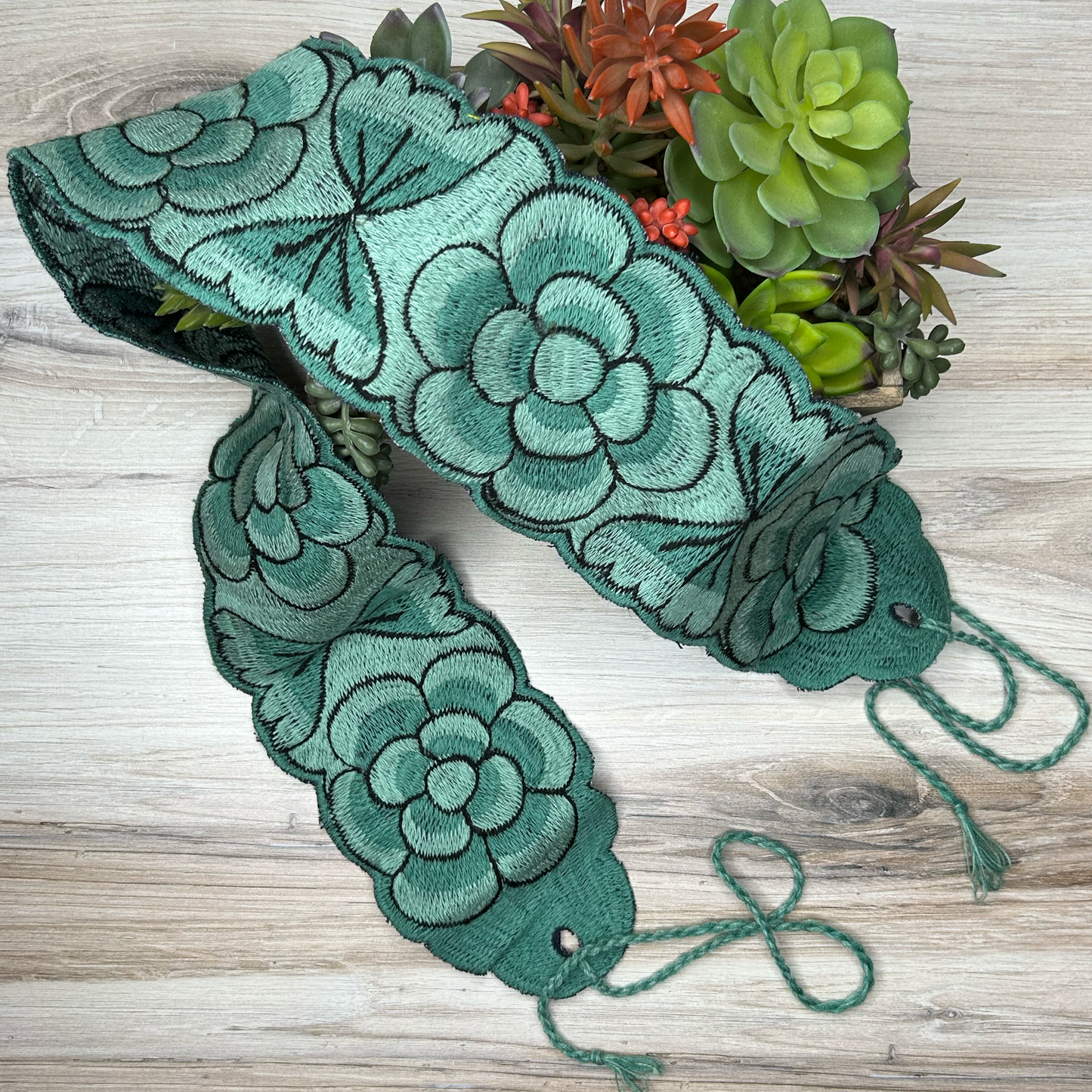 Mexican Embroidered Belt - Zinnia Two Tone