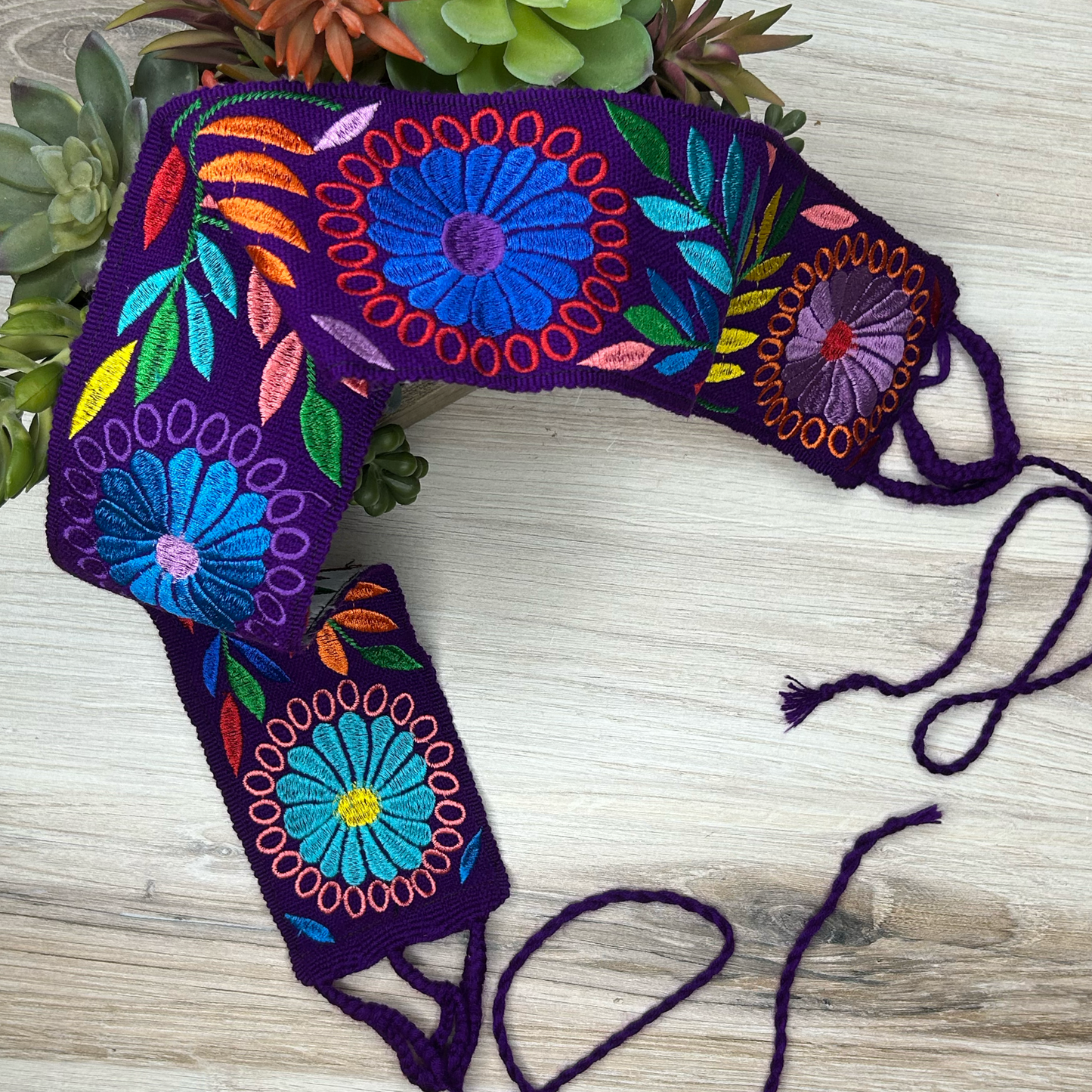 Mexican Embroidered Belt - Rococo
