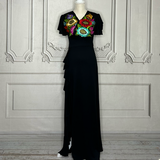 V-Neck Mexican Maxi Dress - Zinia