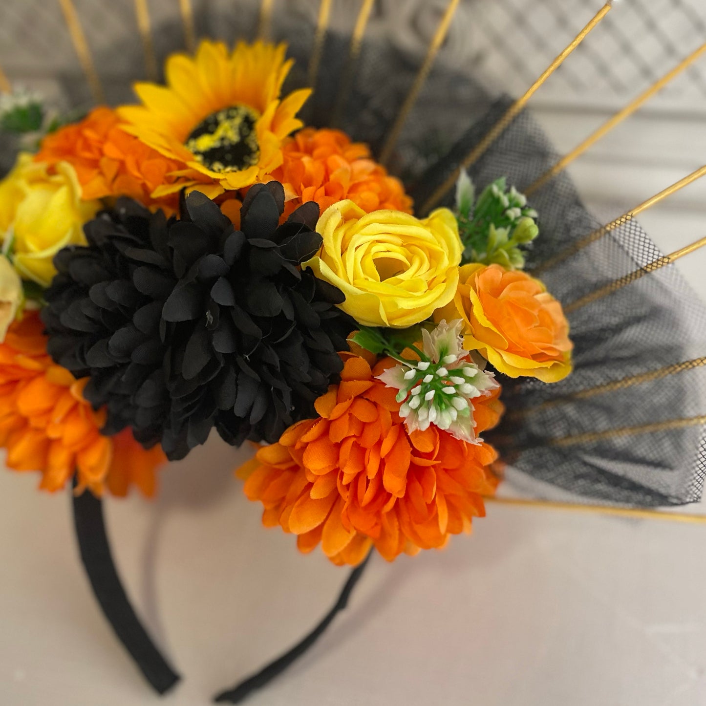 Day of the Dead  Headpiece Veiled Crown