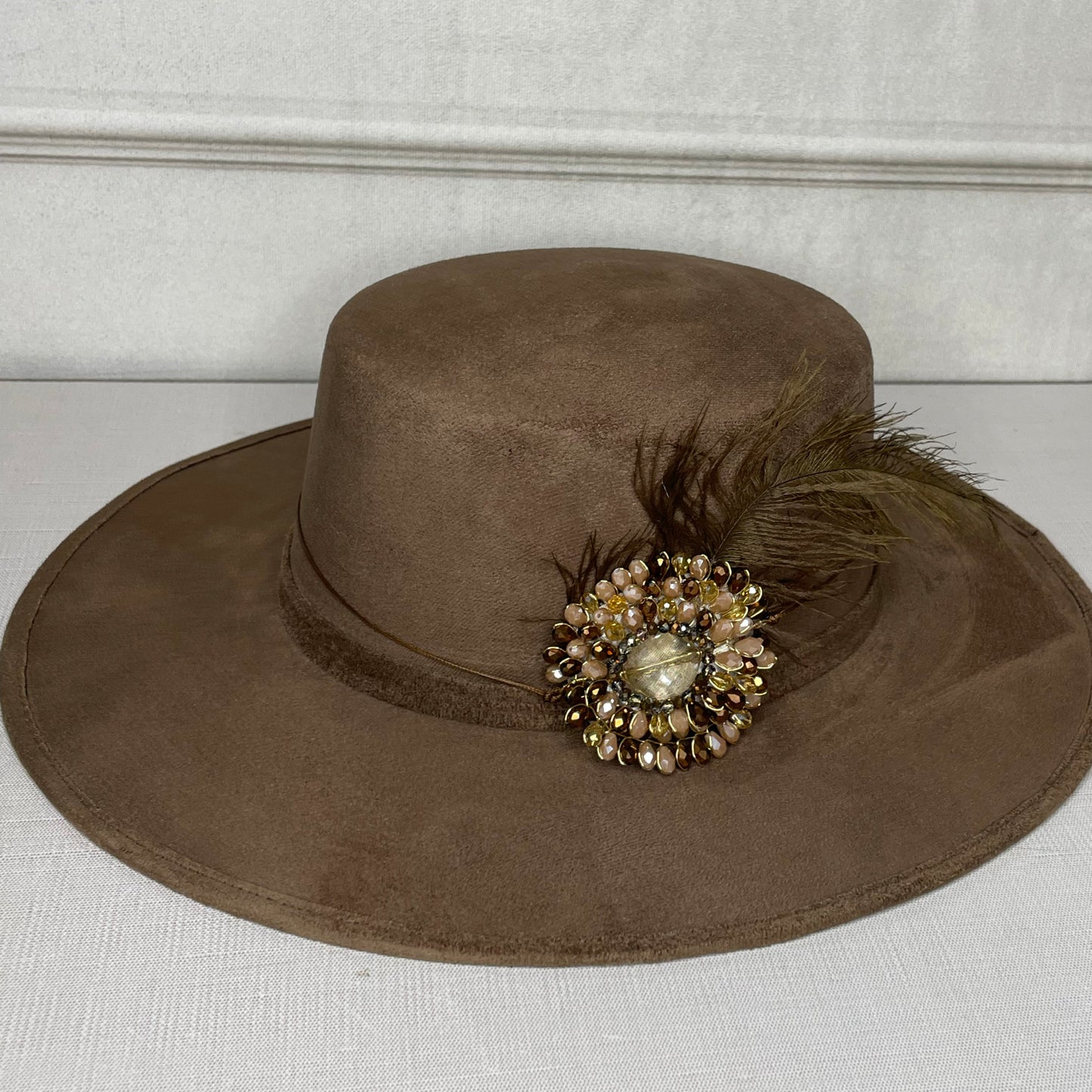 Boater Suede Hat for Women