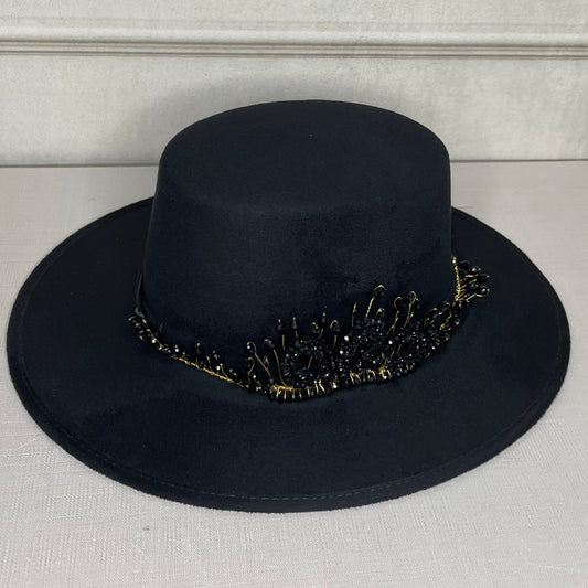 Boater Suede Hat for Women - Narrow Brim