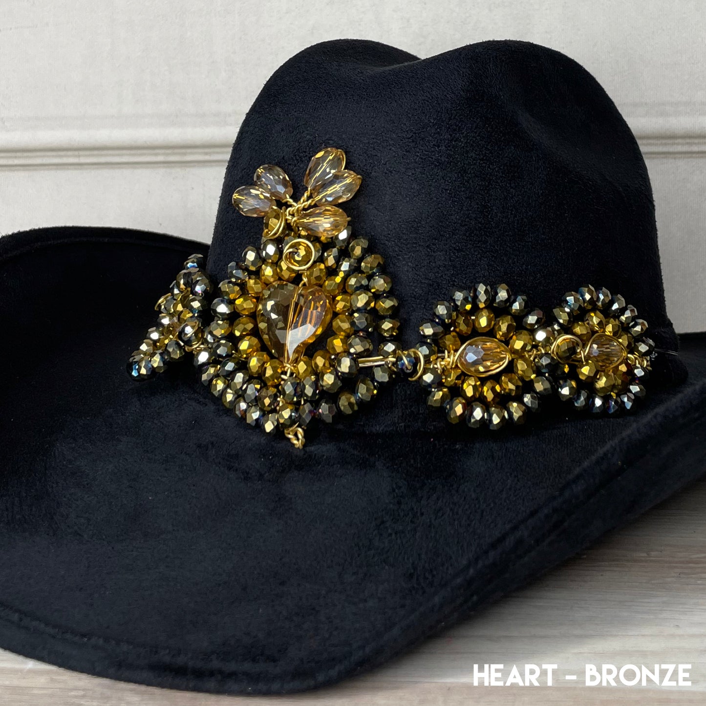 Rhinestone Heart Hat Band
