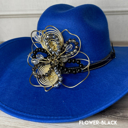 Rhinestone Flower Hat Band