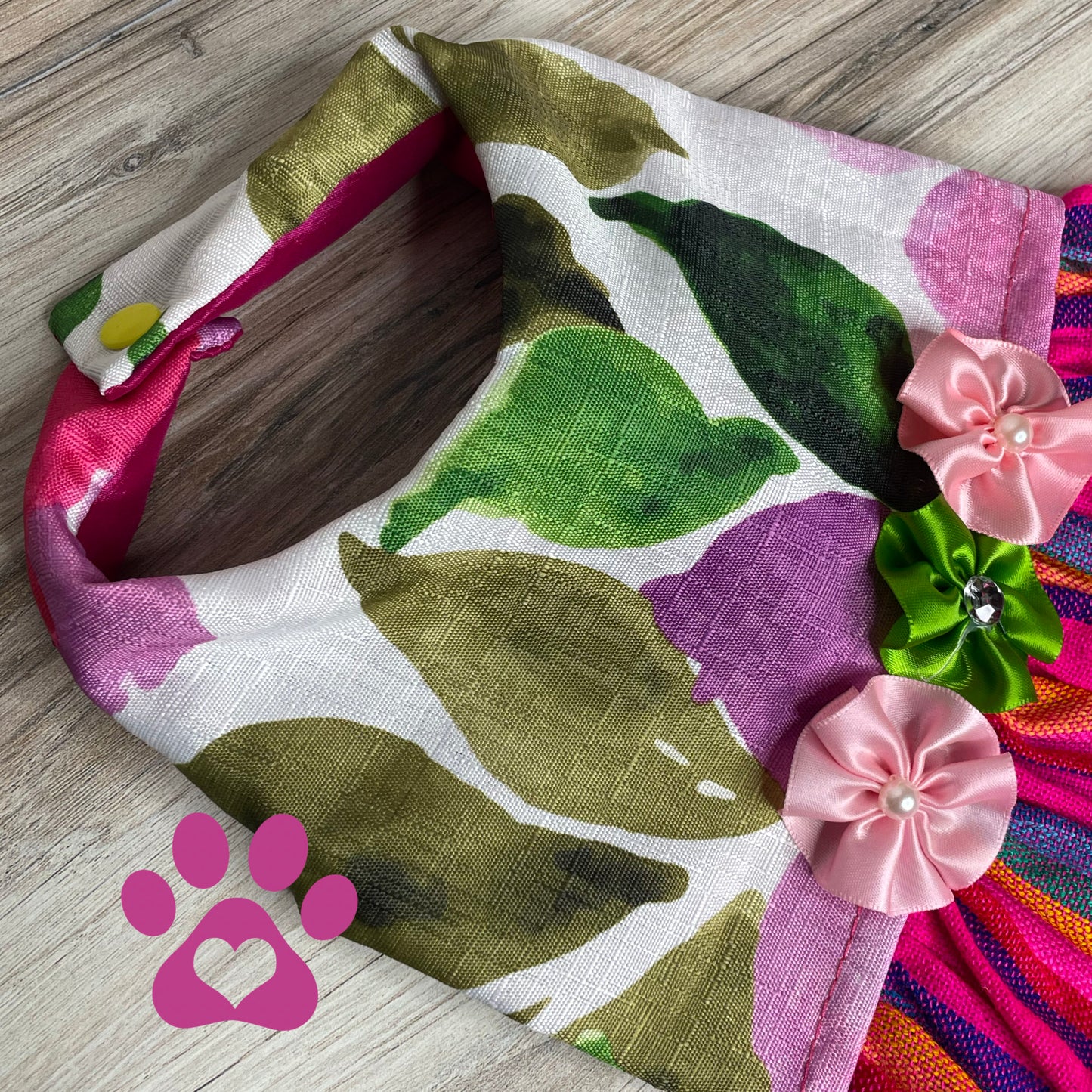 Mexican Style Dog Dress - Halter Roses