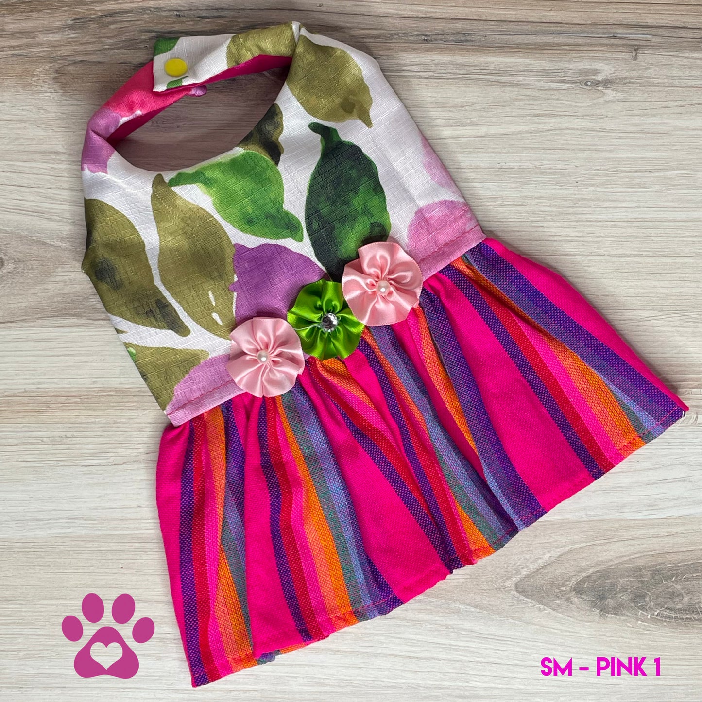Mexican Style Dog Dress - Halter Roses