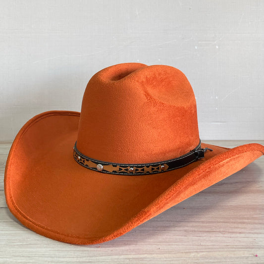 Chapeau Western Cowboy en Daim Orange Brûlé - Americana