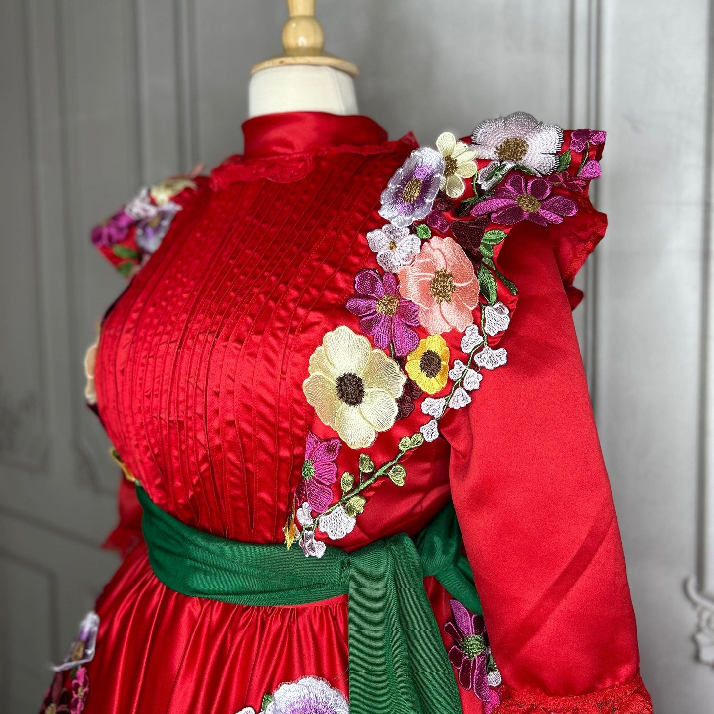 Adelita Escaramuza Charra Dress - 3D Fowers Adelita Escaramuza Charra Dress - 3D Fowers