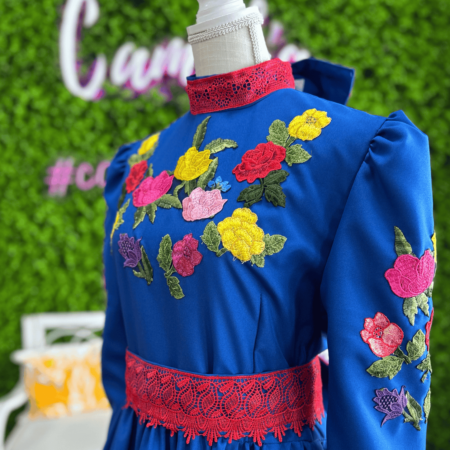 Adelita Escaramuza Charra Dress - Blue and Red Adelita Escaramuza Charra Dress - Blue and Red