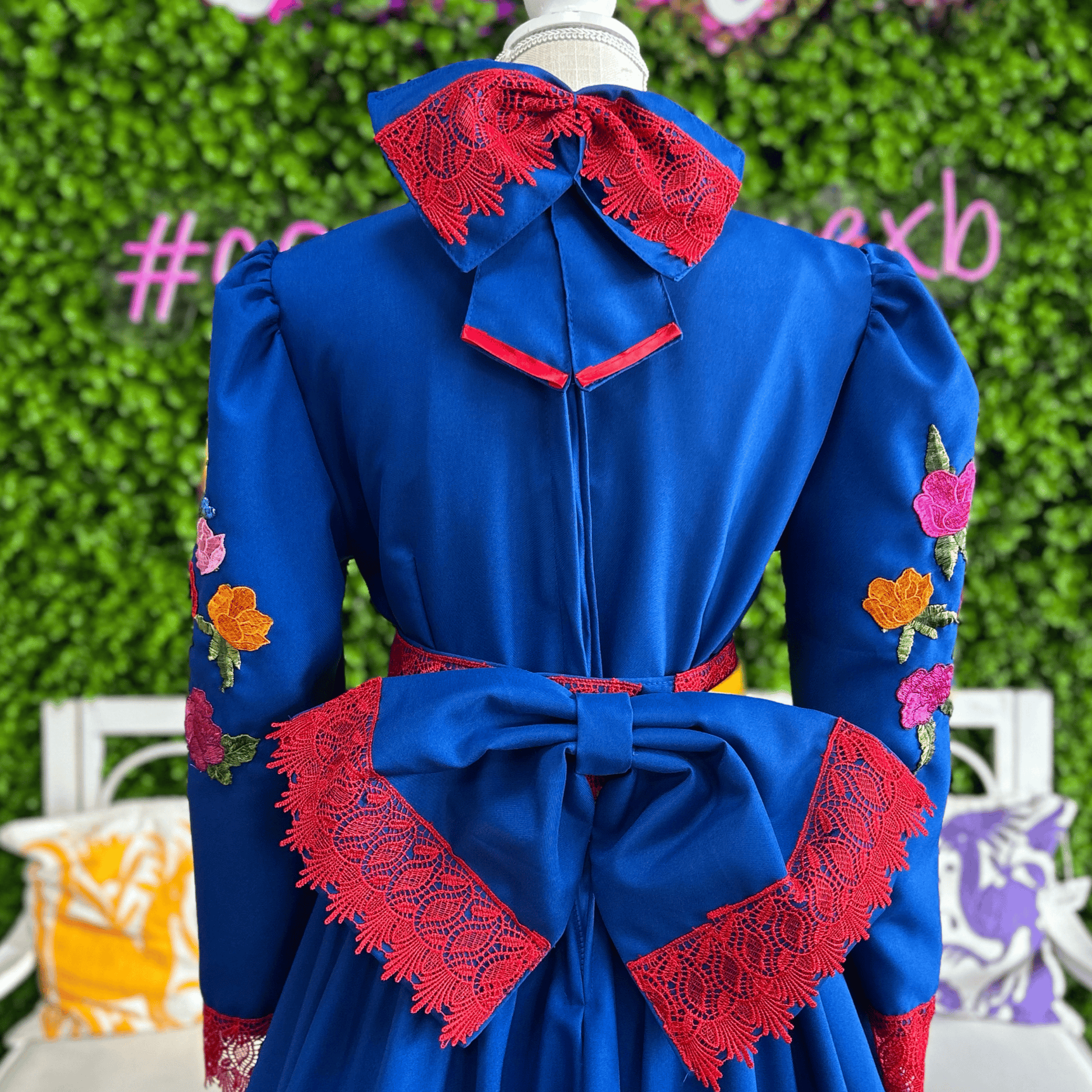 Adelita Escaramuza Charra Dress - Blue and Red Adelita Escaramuza Charra Dress - Blue and Red