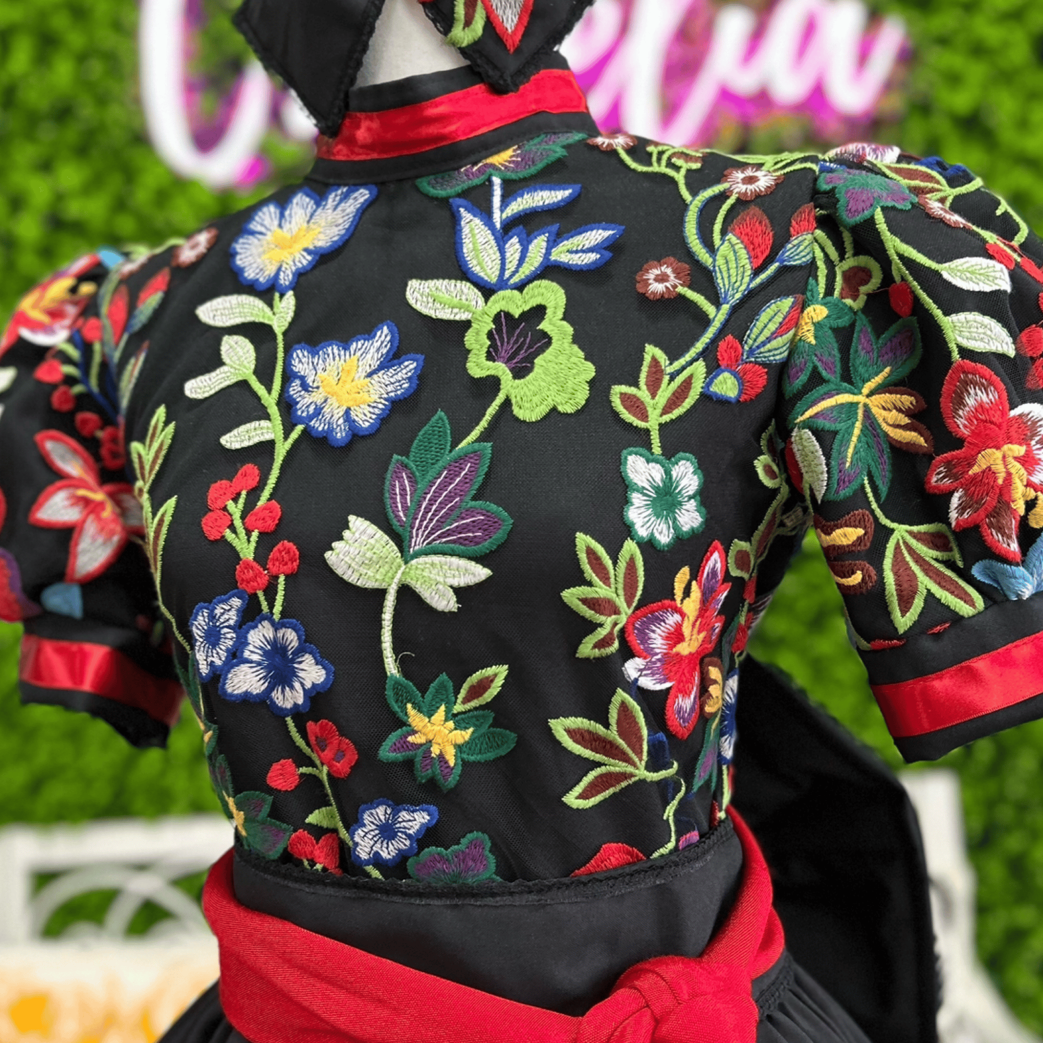 Adelita Escaramuza Charra Dress - Floral Applique Adelita Escaramuza Charra Dress - Floral Applique