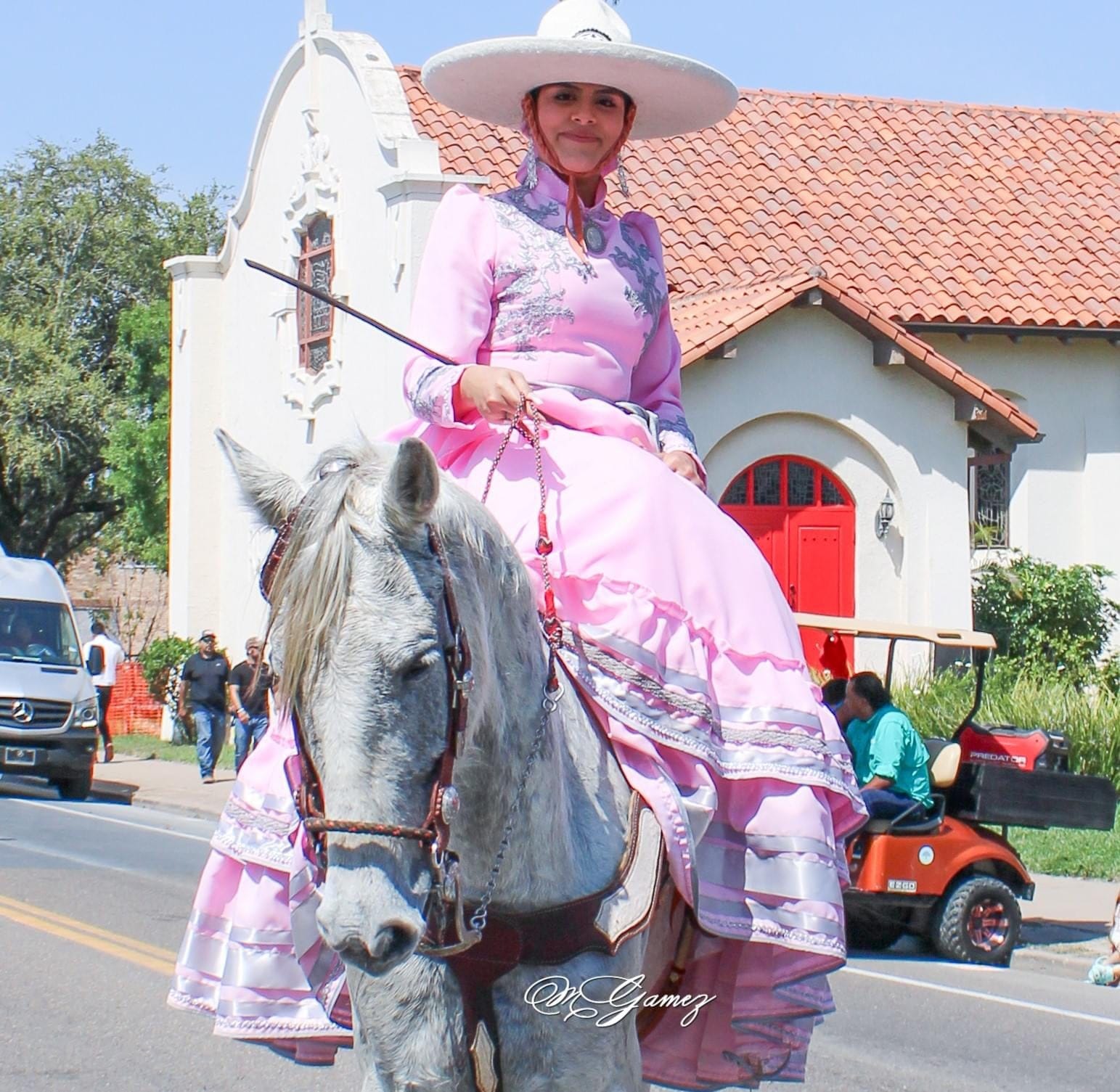Adelita Escaramuza Charra Dress - Pink & Silver Adelita Escaramuza Charra Dress - Pink & Silver
