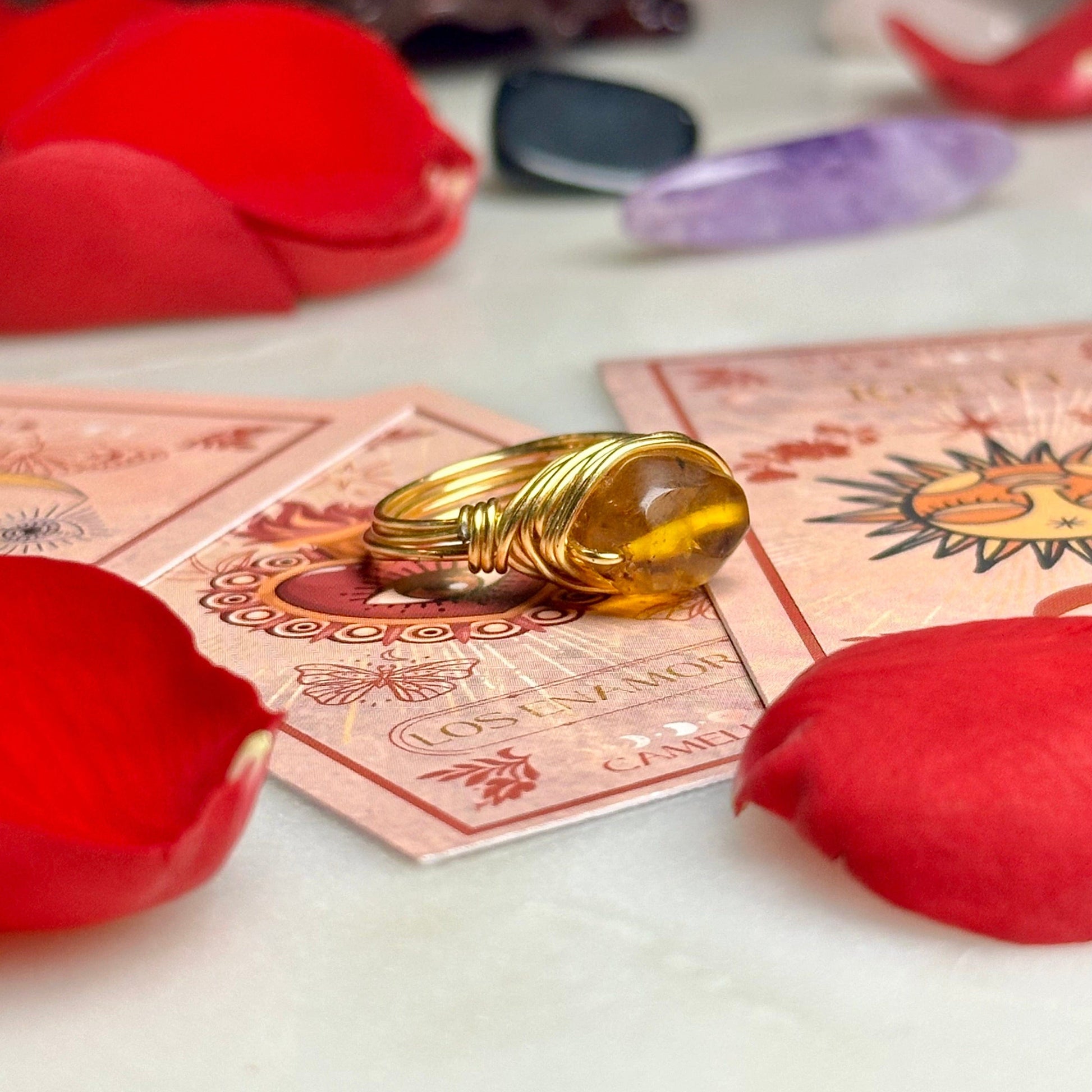 Amber Gold Ring Amber Gold Ring