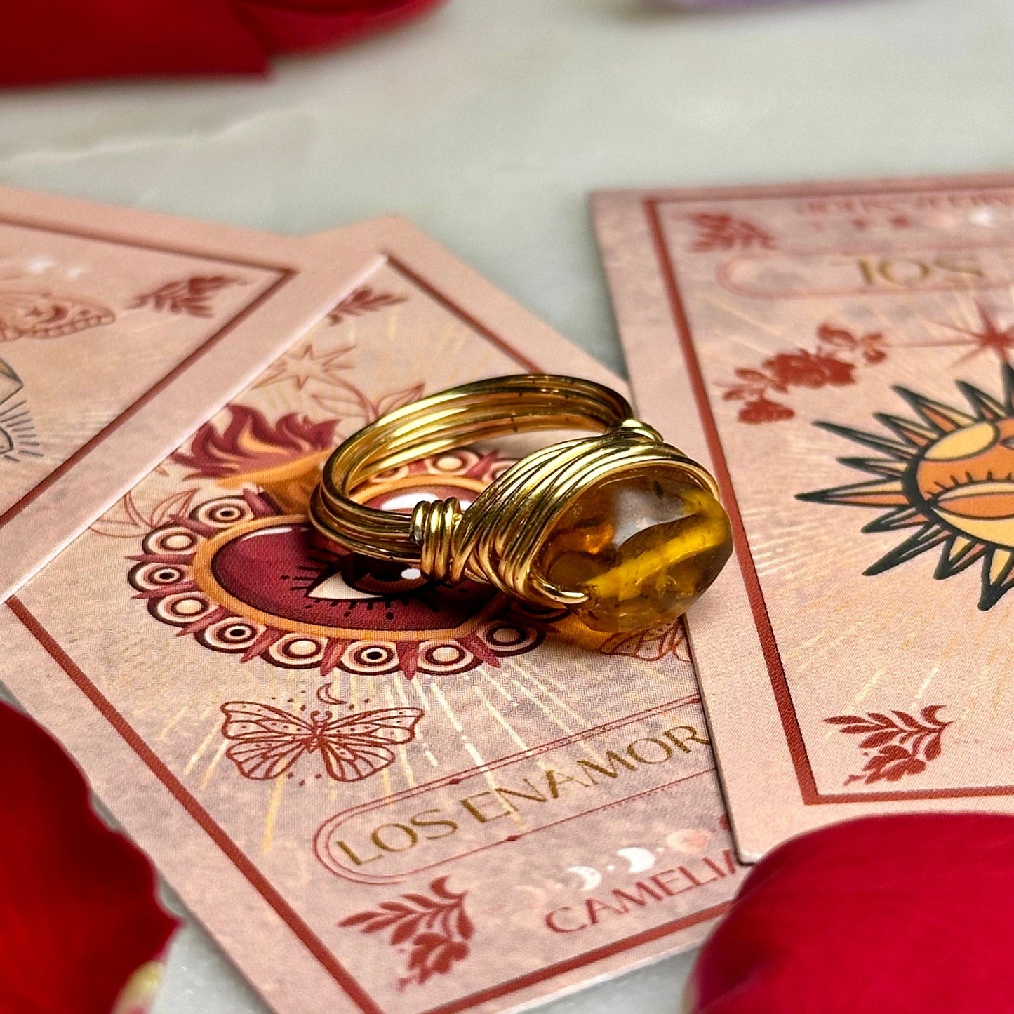 Amber Gold Ring Amber Gold Ring