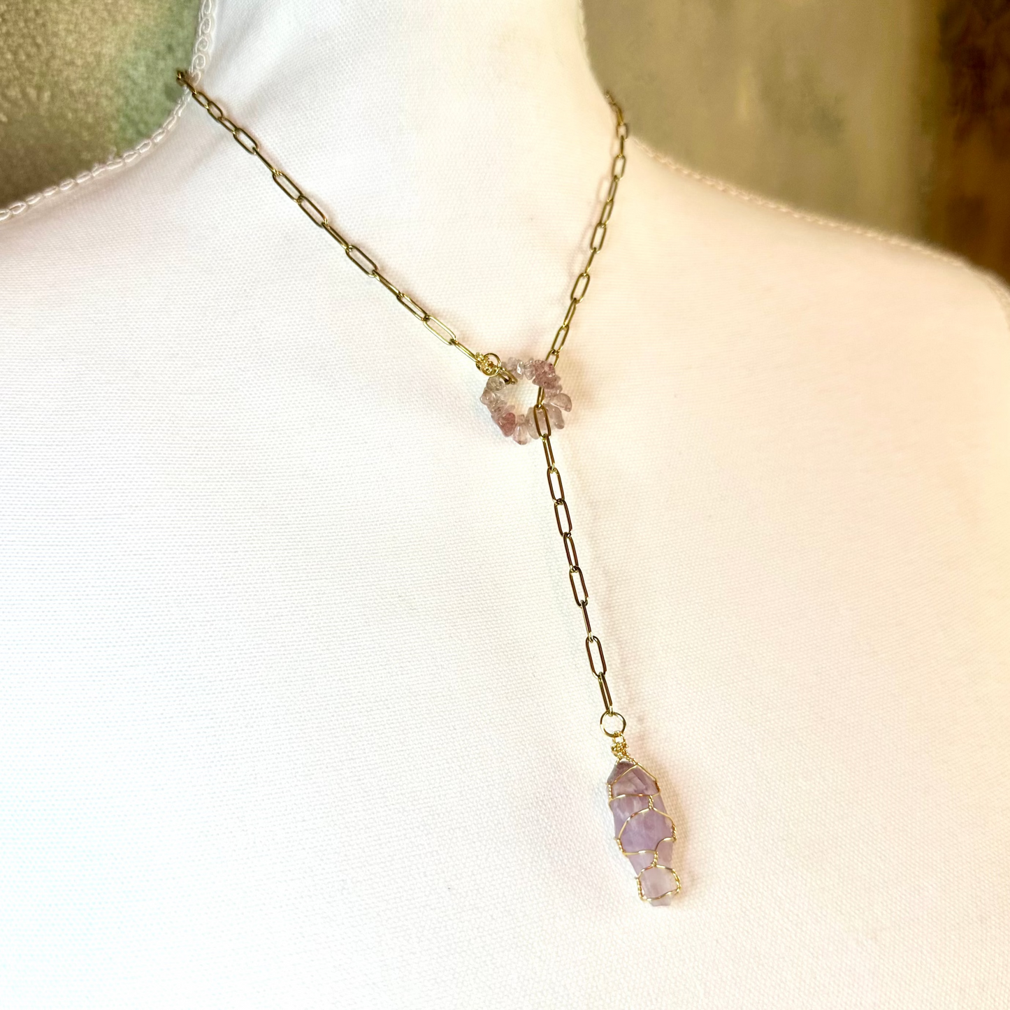 Amethyst Tiered Crystal Necklace Amethyst Tiered Crystal Necklace