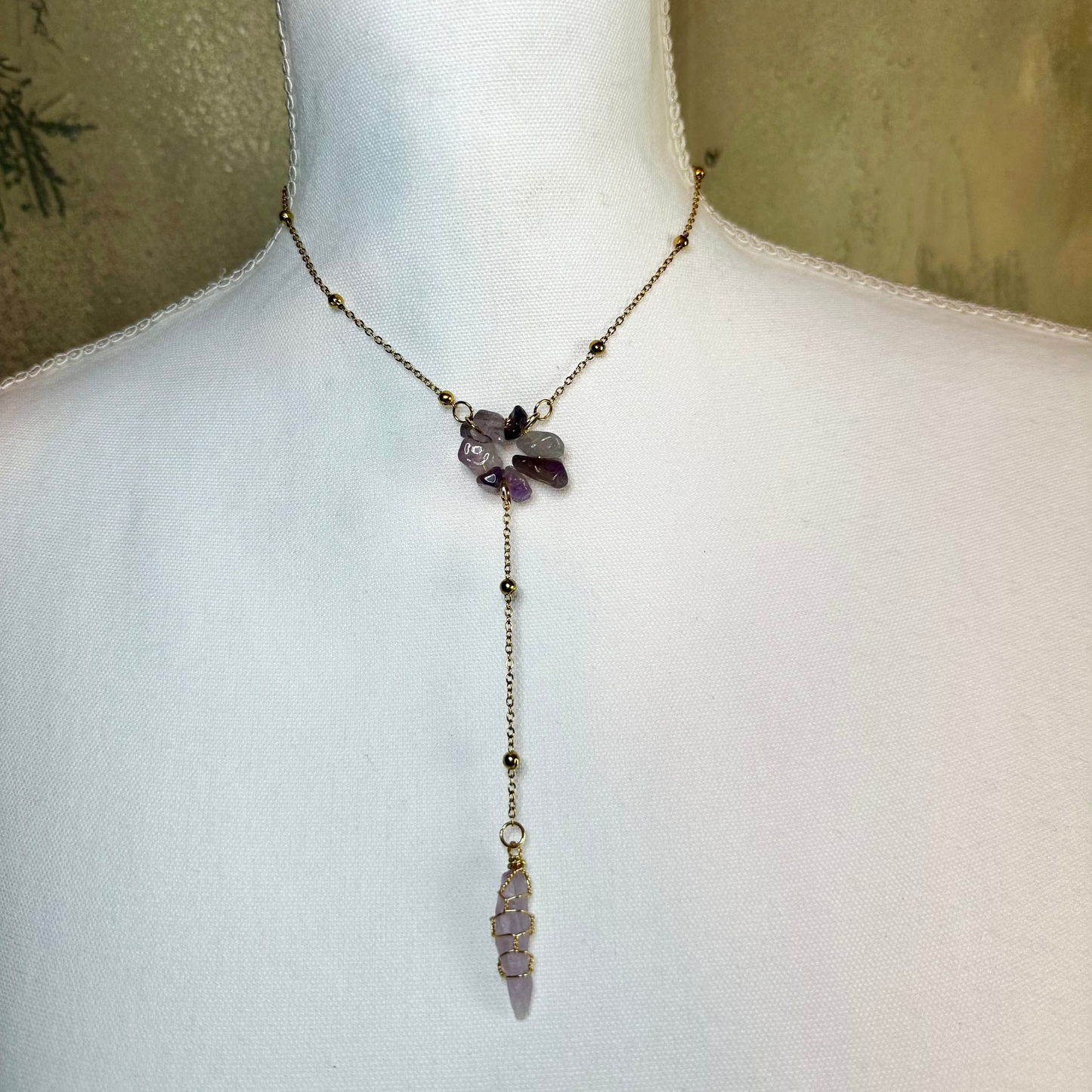 Amethyst Tiered Crystal Necklace Amethyst Tiered Crystal Necklace