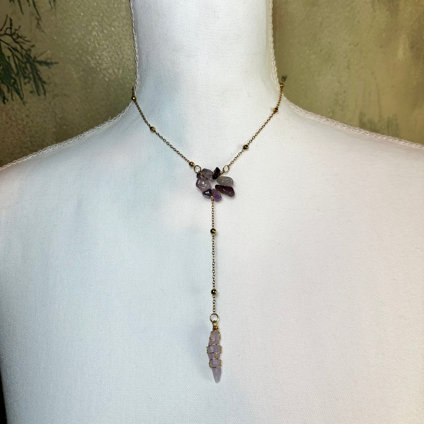 Amethyst Tiered Crystal Necklace Amethyst Tiered Crystal Necklace