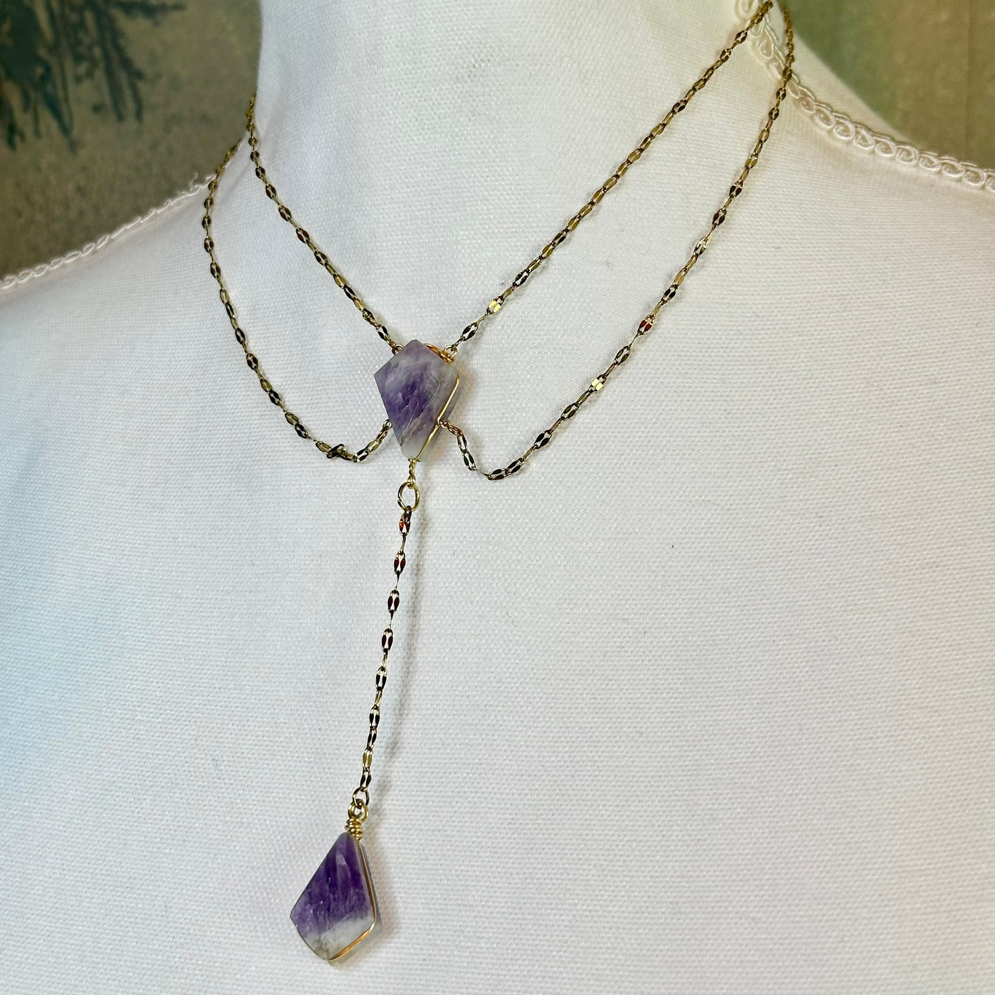 Amethyst Tiered Crystal Necklace Amethyst Tiered Crystal Necklace