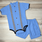 Baby Boy Guayabera Onesie with Shorts
