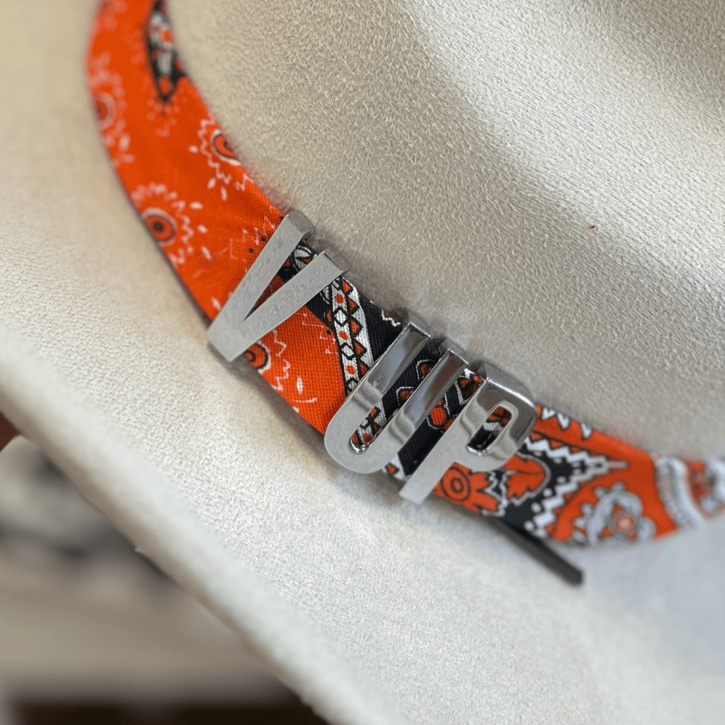 Bandana Letter Charm Hatband - V'sUP Bandana Letter Charm Hatband - V'sUP