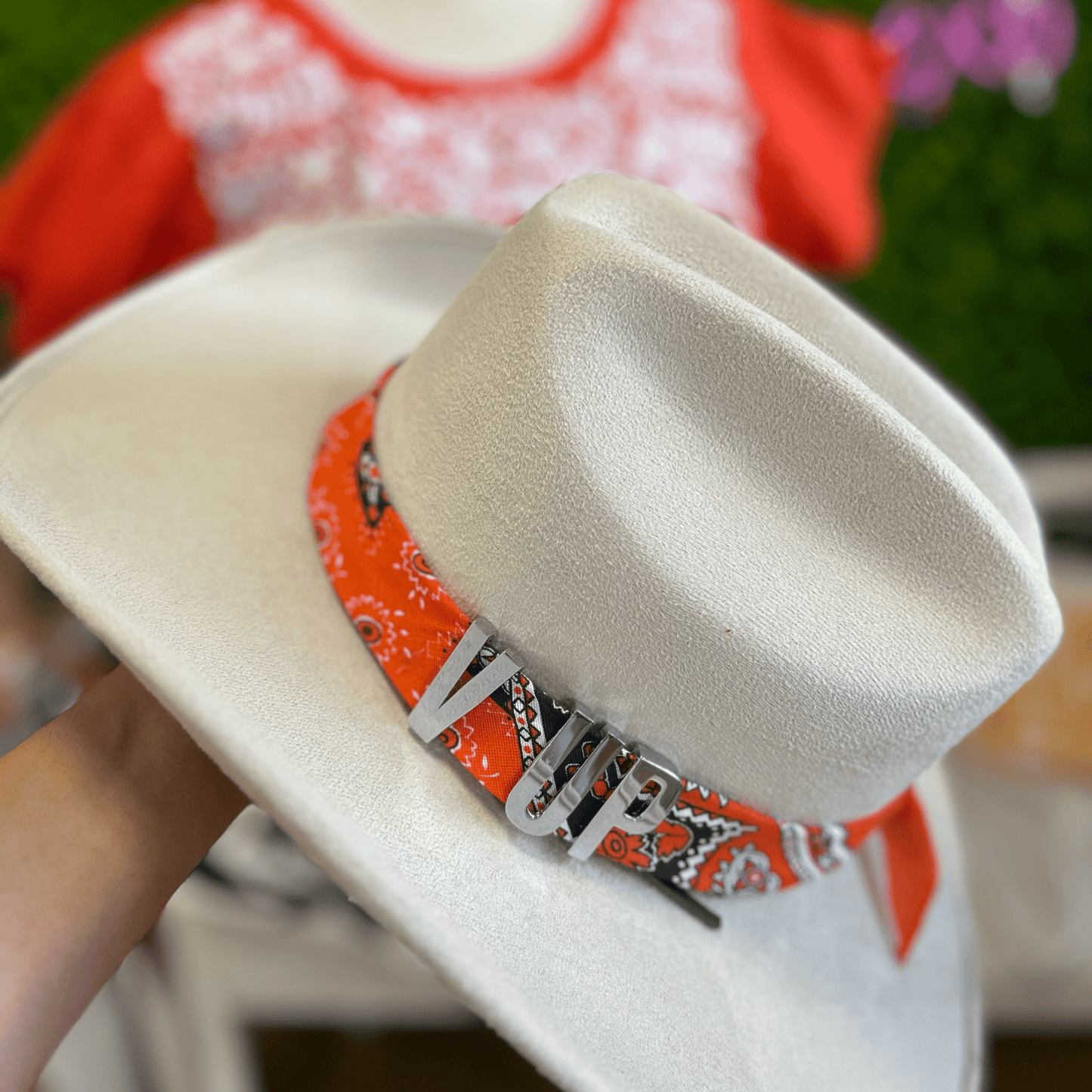 Bandana Letter Charm Hatband - V'sUP Bandana Letter Charm Hatband - V'sUP