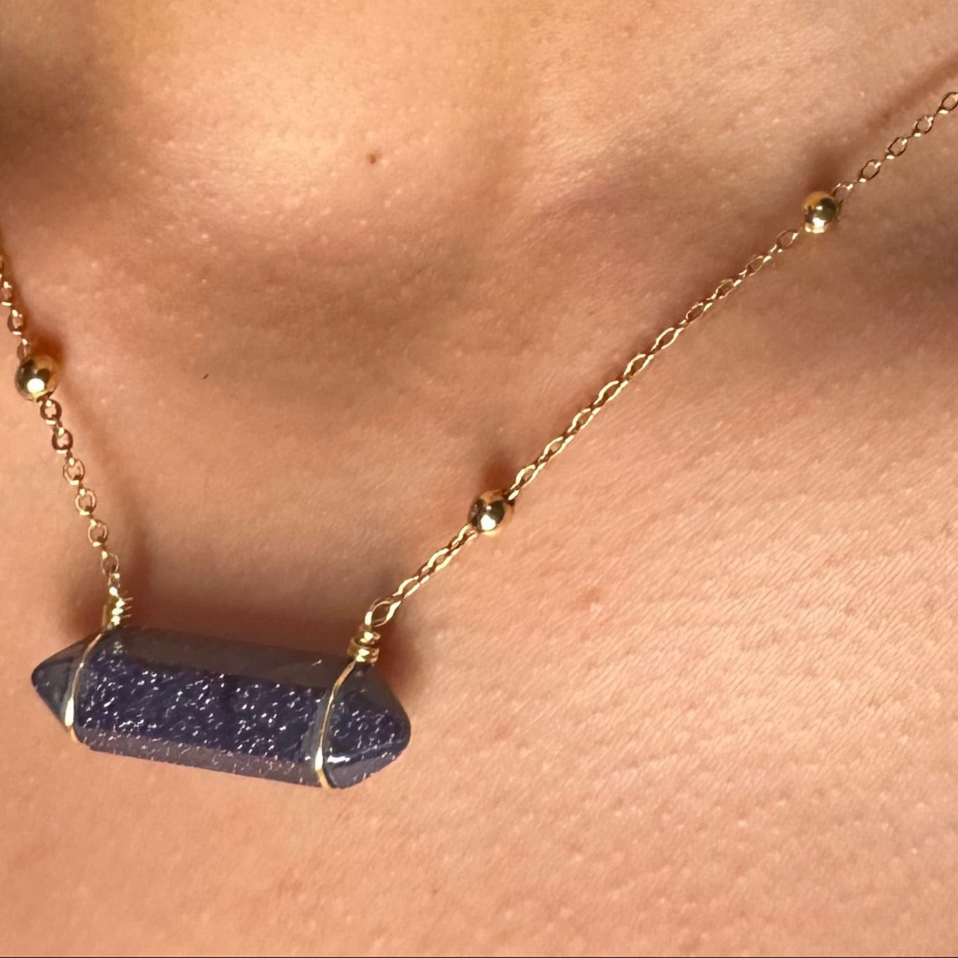 Blue Aventurine Crystal Necklace Blue Aventurine Crystal Necklace