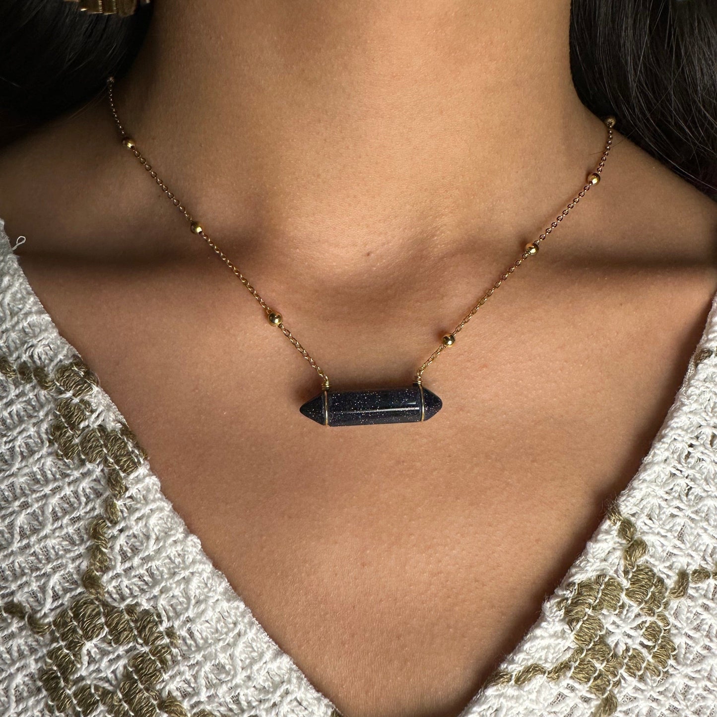 Blue Aventurine Crystal Necklace Blue Aventurine Crystal Necklace