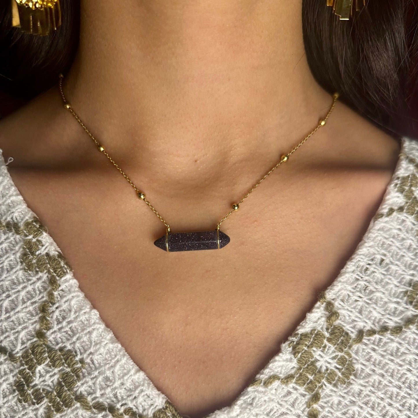 Blue Aventurine Crystal Necklace Blue Aventurine Crystal Necklace