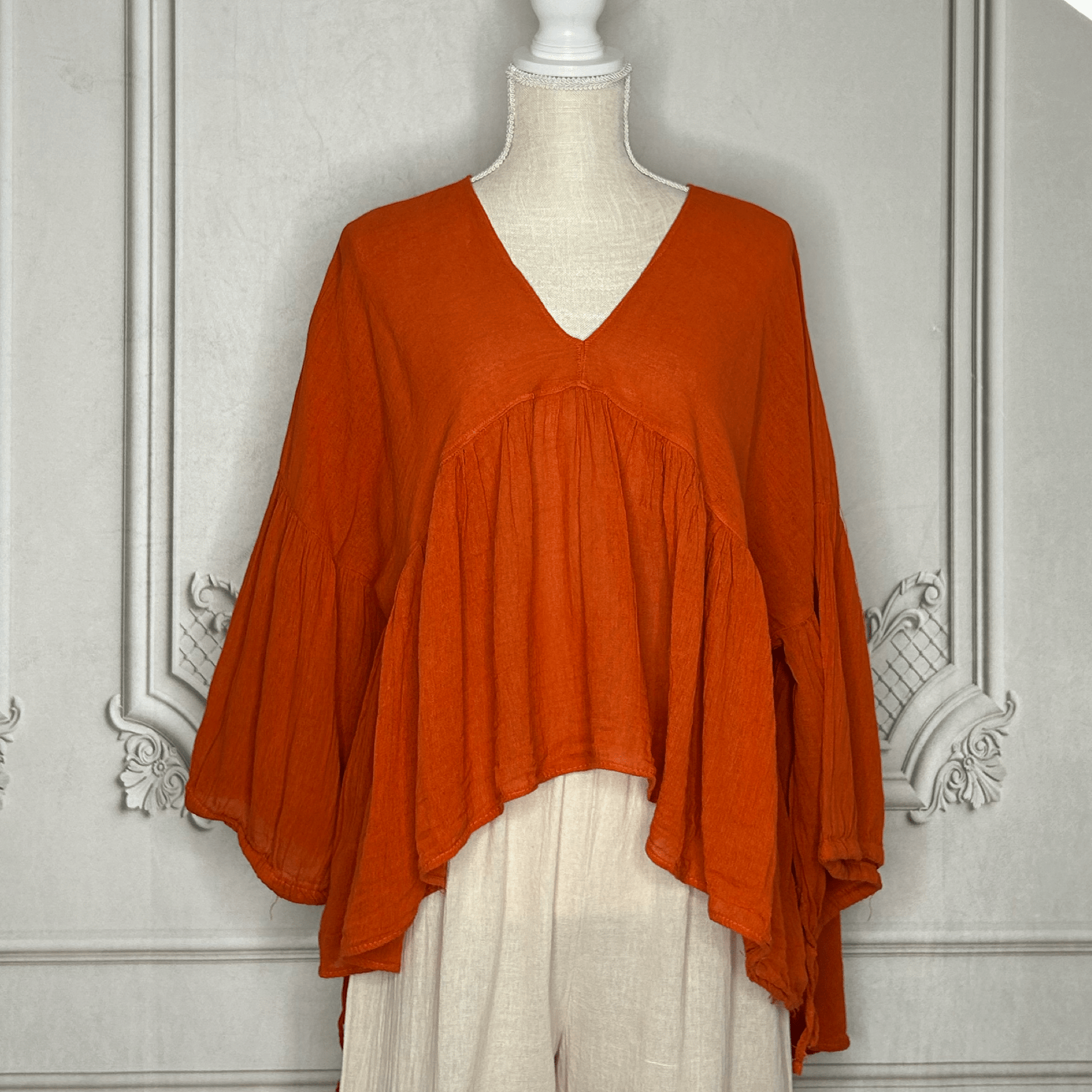 Boho-Chic Guze High-Low Blouse