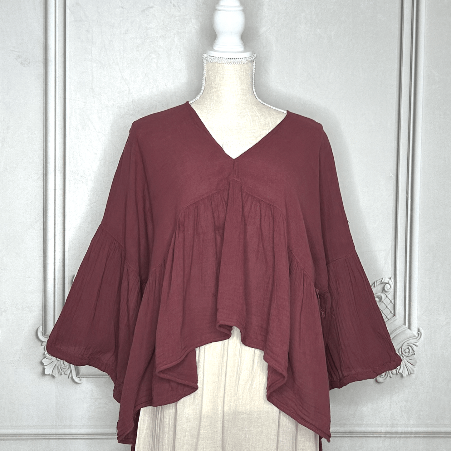 Boho-Chic Guze High-Low Blouse